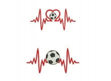 Stickdatei - Herzlinie Fußball